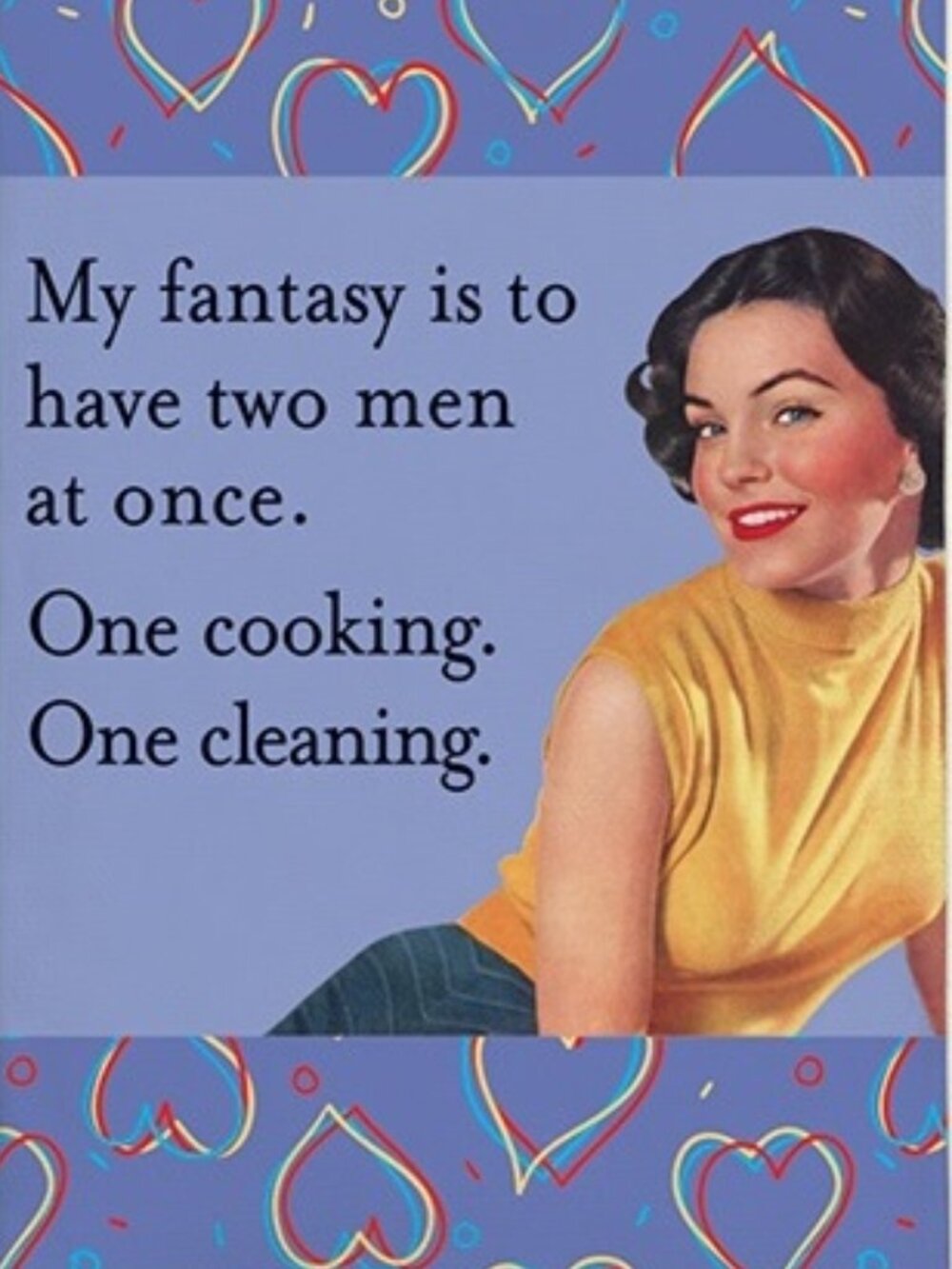 Retro Two Men Fantasy Blue Kitchen Towel Organic Cotton Funny Made In USA NWT - Picture 5 of 5